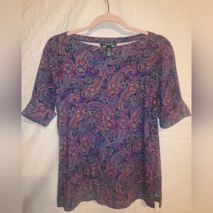 Colorful Paisley Print Top